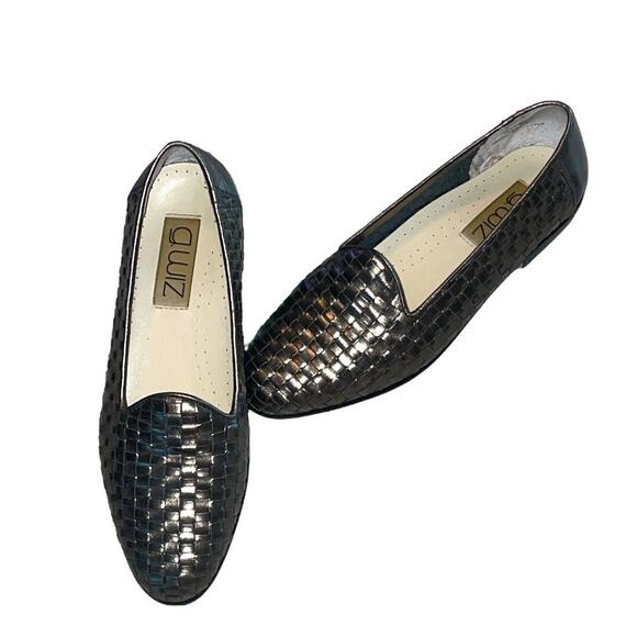 G.Wiz Silver Grey Metallic Woven Pattern Loafers size 6M - Picture 1 of 9